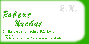 robert machat business card